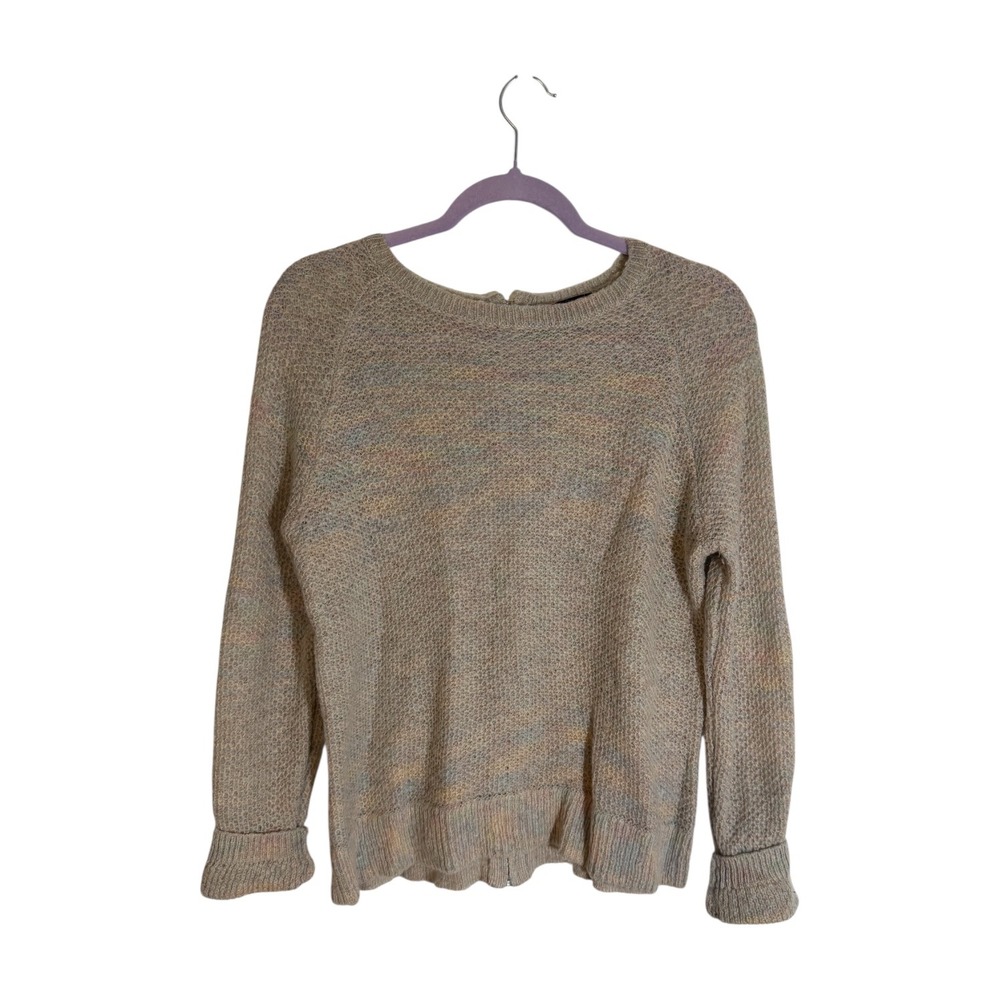 The‎ Limited Sweater Tan Marled S Womens Mohair Wool Blend Full Zip Back Knit